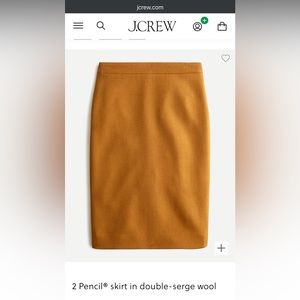 EUC J.Crew 2 Pencil® skirt in double-serge wool sz 4 English Saddle